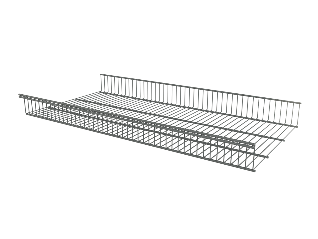 Корзина стационарная серебристого цвета 903x440x85 мм